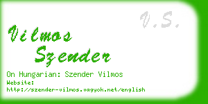 vilmos szender business card